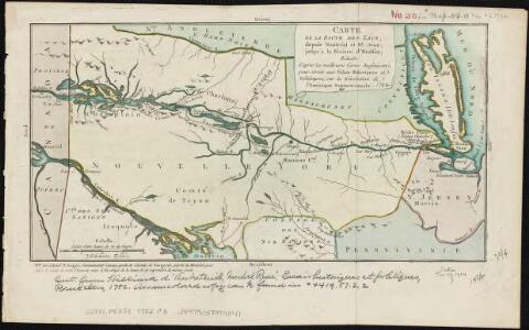 Carte de la route des lacs depuis Montréal et St. Jean jusqu'à la Riviere d'Hudson réduite d'après les meilleures cartes anglais e[s], pour servir aux Essais historiques et politiques sur la révolution de l'Amérique septentrionale