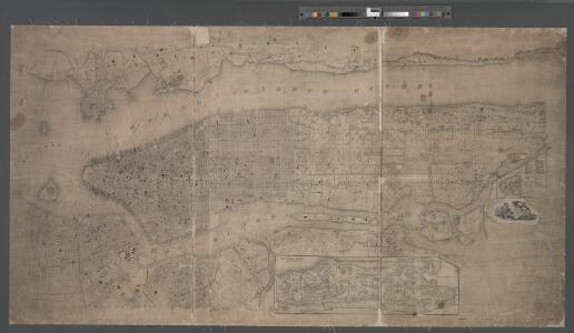 Topographical map of New York City, County and vicinity, showing old farm lines, etc. Based on Radell's and other official surveys, drawings and modern surveys.