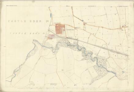 Durham XXVIII.16 (includes: Castle Eden; Monk Hesleden; Nesbitt; Sheraton With Hulam) - 25 Inch Map
