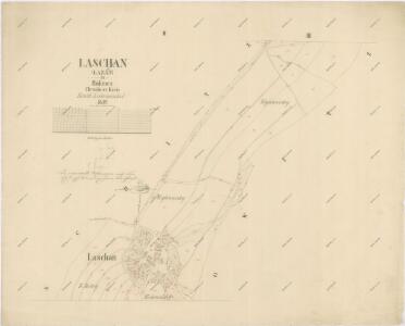 Indikační skica mapy stabilního katastru pro obec Lažany II; III
