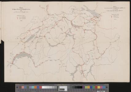 Karte der schweizerischen Telegraphenlinien und Bureaux