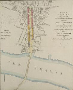 A PLAN for A STREET Eighty Feet wide, and Fifty Feet deep, on each side, between the ROYAL EXCHANGE AND LONDON BRIDGE