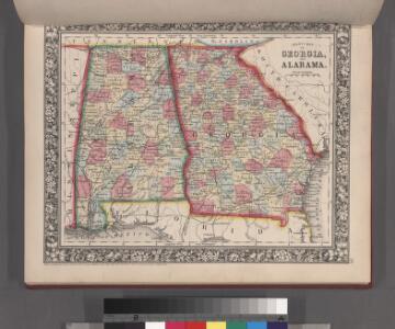 County map of Georgia and Alabama.