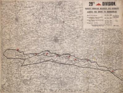 29th Division. March through Belgium and Germany across the Rhine to Bridghead. Sheet 1