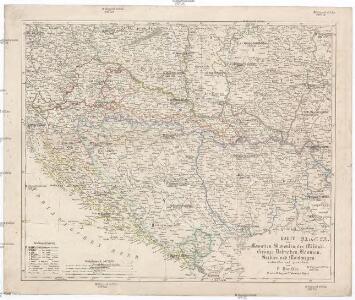 Karte von Kroatien, Slavonien, der Militair-Gränze, Dalmatien, Bosnien, Serbien und Montenegro