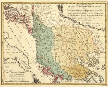 Mappa Geographica Graeciae Septentrionalis Hodiernae, sive Provinciarum Macedoniae, Thessaliae et Albaniae