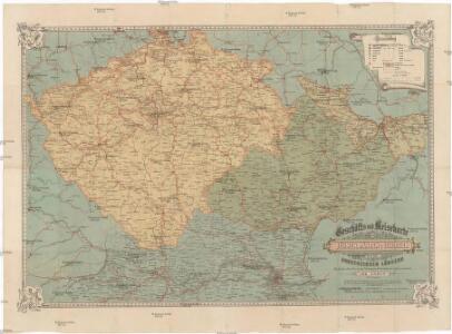 Geschäfts- und Reisekarte von Böhmen, Mähren & Schlesien und den angrenzenden Ländern