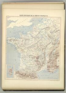 Carte Physique de la Region Francaise.