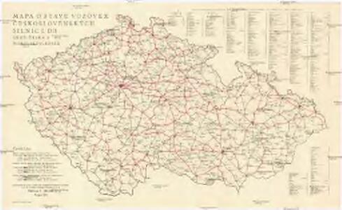 Mapa o stavu vozovek československých silnic