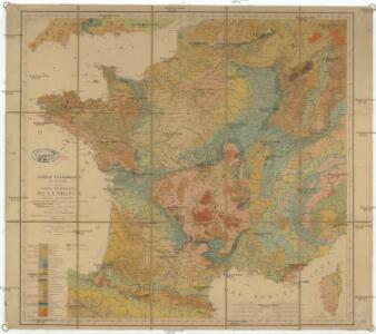 Tableau d'assemblage des six feuilles de la carte Géologique de la France