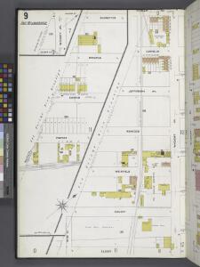 Queens V. 3, Plate No. 9 [Map bounded by Schaeffer Ave., Putnam Ave., Wyckoff Ave., Eldert Ave., Irving Ave.]