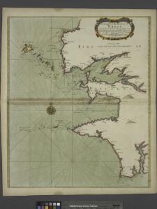 A draught of the harbour of BREST and the Trade of ras fountaine shewing Islands, Sands, Rocks and Harbours, from port-sal and ushent to pennarks as it was surveyed by the order of the King of France at Brest