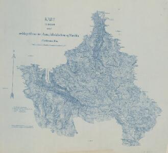 Kart i 100000 over nedslagsfeltene for Aura; Lilledalselven og Mardøla