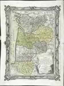 Carte des départemens de la Charente Inférieure de la Charente, de la Gironde, de la Dordogne, des Landes, du Lot et Garonne et des Basses Pyrenées