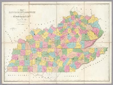 Map of Kentucky & Tennessee.