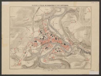 Plan de la ville de Fribourg et des environs