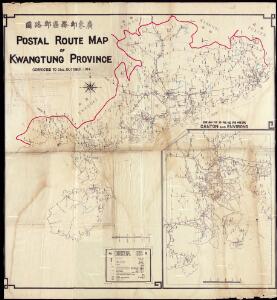 Postal Route Map of Kwangtung Province, corrected to 31st., October, 1914