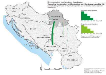 Vojvodina: Immigration und Emigration von Montenegrinern bis 1961