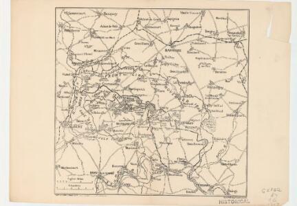 Map showing front lines around Bapaume, France, in 1916 Fron Line 1916
