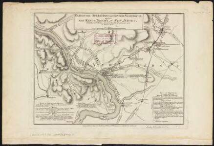 Plan of the operations of General Washington, against the Kings troops in New Jersey : from the 26th. of December 1776, to the 3d. January 1777