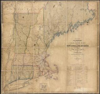 Williams' telegraph and rail road map of the New England states, eastern portion of New York state and Canada