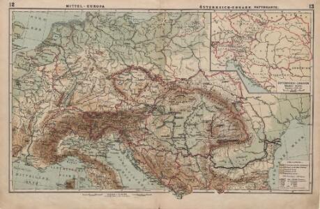 Mittel-Europa Österreich-Ungarn. Naturkarte