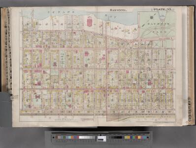 Jersey City, V. 1, Double Page Plate No. 35 [Map bounded by Newark Bay, E. 42nd St., W. 42nd St., Avenue E, E. 24th St., W. 24th St.] / compiled under the direction of and published by G.M. Hopkins Co.