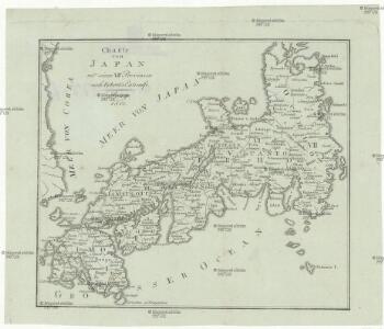 Charte von Japan mit seinen 7 Provinzen