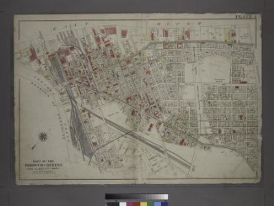 [Plate 1: Bounded by (East River) River Street, Dock Street, Front Street, Hunterspoint Avenue, West Avenue, Vernon Avenue, Freeman Avenue, Jackson Avenue, Thomson Avenue, Upton Street, Mott Avenue, Creek Street, Borden Avenue, Vernon and Flushing Street
