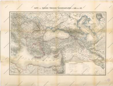 Uebersichts-Karte des Russisch - Türkischen Kriegsschauplatzes