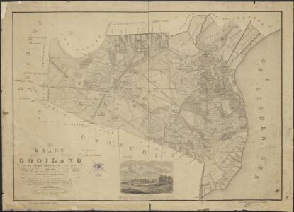 Kaart van Gooiland na de heide verdeeling van 1843 : aanwijzende de soort van bebouwing en alle veranderingen tot op gemeld tijdstip ...