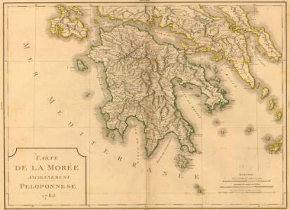 Carte de la Morée anciennement Peloponnèse, 1785