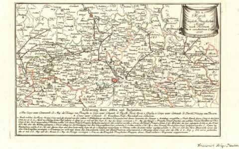 March Königlich-Preussischen Armée nach Böhmen in 4. verschiedenen Corps 1757