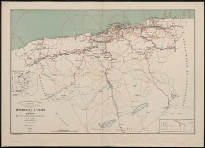 Département d'Alger. Carte des voies de communication