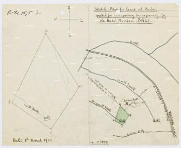 Sketch-Map for Land at Bafut, applied for temporary Occupancy by the Basel Mission, Bali