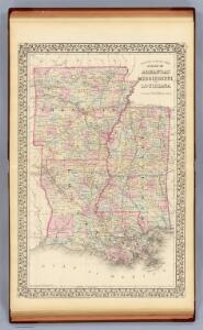 MITCHELL SAMUEL AUGUSTUS Map of the States of Louisiana Miss