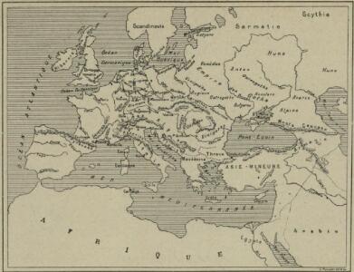 Carte des peuples de l’Europe centrale lors de l’apparation des Huns, au 4e siècle de notre ère