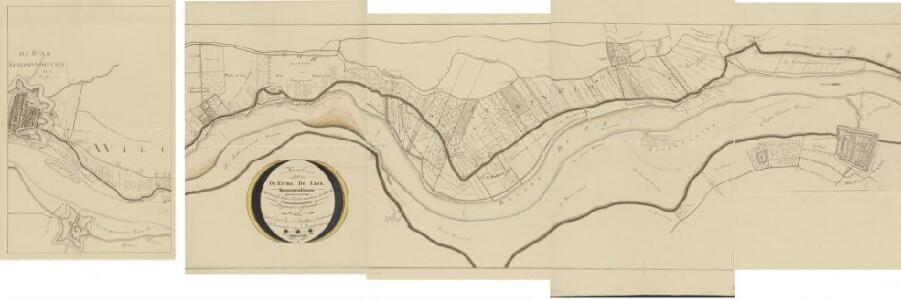 Kaart van de rivier de Leck benedendams met desselfs dyken, uytterwaarden, en kribben &c.