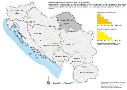 Vojvodina: Immigration und Emigration von Ruthenen und Ukrainern bis 1971