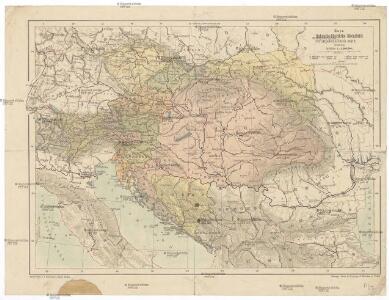 Mapa Rakousko-Uherského mocnářství a pohraničních států