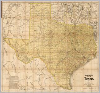 Railroad and County Map Of Texas