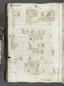 Queens V. 8, Plate No. 87 [Map bounded by Beach 125th St., Atlantic Ocean, Beach 130th St., Rockaway Beach Blvd.]