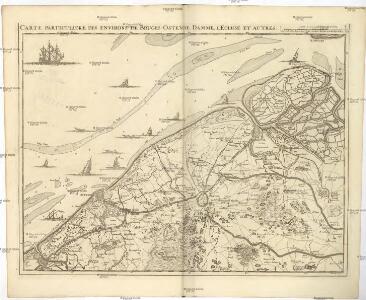 Carte particuliere des environs de Bruges, Ostende, Damme, l'Ecluse et autres