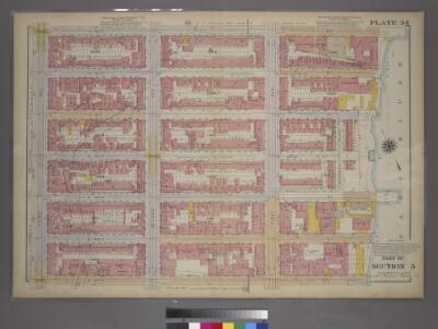 Plate 34, Part of Section 5: [Bounded by E. 53rd Street, (East River Piers) First Avenue, E. 47th Street and Third Avenue.]