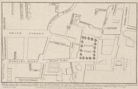 Dean Yard [A Plan of], taken in the year 1734 & 1748.