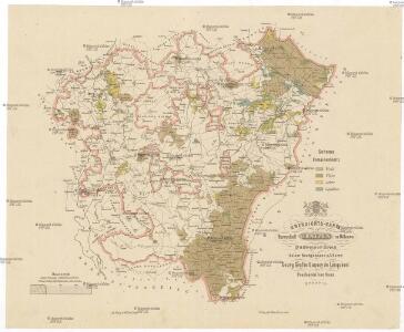 Übersichts-Karte der Herrschaft Gratzen in Böhmen Budweiser Kreis