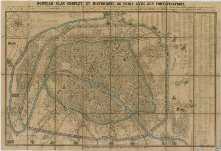 Noveau plan complet et historique de Paris, avec ses fortifications