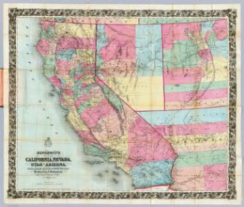 Bancroft's Map Of California, Nevada, Utah And Arizona.