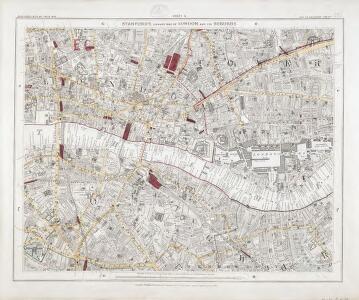 Standford's Library Map of London and its suburbs. Scale, 6 inches to 1 Eng. statute mile, or ... 1 : 10,560.