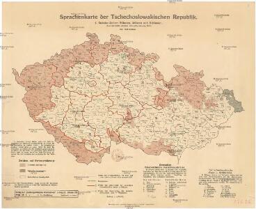 Sprachenkarte der Tschechoslovakien Republik.